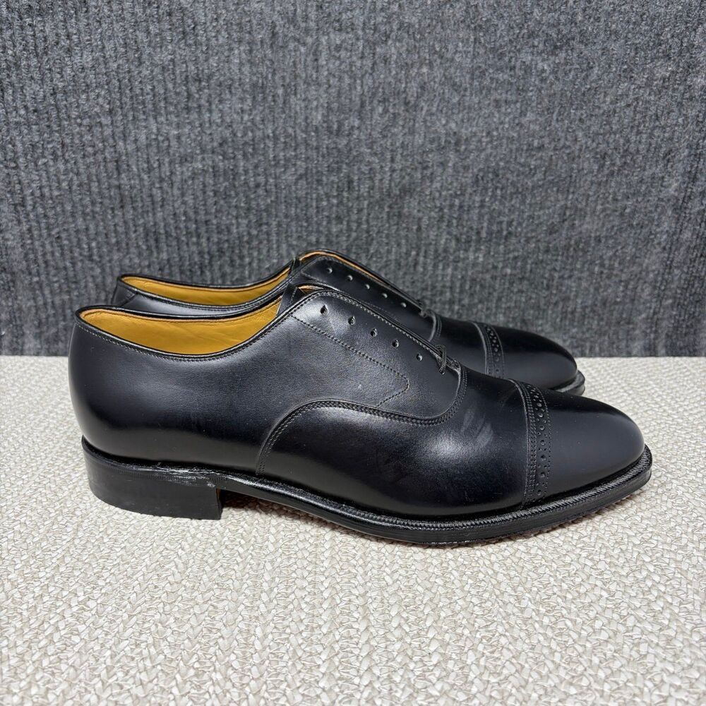 NEW Johnston & Murphy Aristocraft Cap Toe Oxfords Black Leather Dress Shoes 8.5